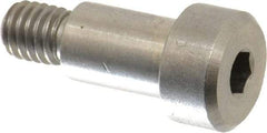 Made in USA - 1/4" Shoulder Diam x 3/8" Shoulder Length, #10-32 UNF, Hex Socket Precision Shoulder Screw - 303, 18-8 Stainless Steel, Uncoated, 3/16" Head Height x 3/8" Head Diam - Benchmark Tooling