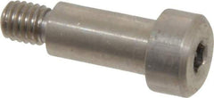 Made in USA - 1/4" Shoulder Diam x 1/2" Shoulder Length, #10-32 UNF, Hex Socket Precision Shoulder Screw - 303, 18-8 Stainless Steel, Uncoated, 3/16" Head Height x 3/8" Head Diam - Benchmark Tooling