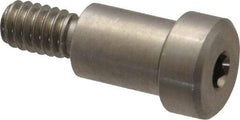 Made in USA - 3/8" Shoulder Diam x 1/2" Shoulder Length, 1/4-20 UNC, Hex Socket Precision Shoulder Screw - 303 Stainless Steel, Uncoated, 7/32" Head Height x 1/2" Head Diam - Benchmark Tooling