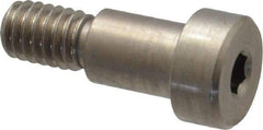 Made in USA - 3/8" Shoulder Diam x 1/2" Shoulder Length, 5/16-18 UNC, Hex Socket Precision Shoulder Screw - 303 Stainless Steel, Uncoated, 1/4" Head Height x 9/16" Head Diam - Benchmark Tooling