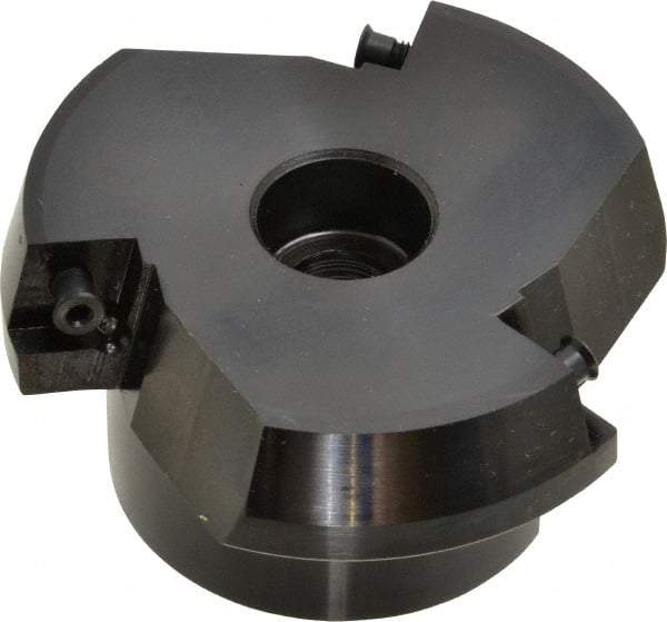 Cutting Tool Technologies - 3" Cut Diam, 1" Arbor Hole, 0.45" Max Depth of Cut, 15° Indexable Chamfer & Angle Face Mill - 3 Inserts, CNMA 432 Insert, 3 Flutes, Series SCNM - Benchmark Tooling