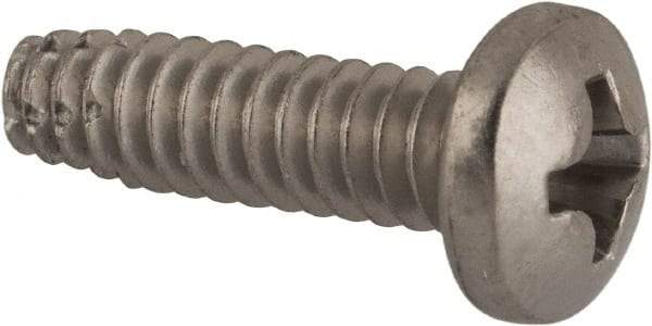 Value Collection - #6-32 UNC Thread, 1/2" Length Under Head, #2 Phillips Drive Stainless Steel Thread Cutting Screw - Pan Head, Grade 410, Point Type F - Benchmark Tooling
