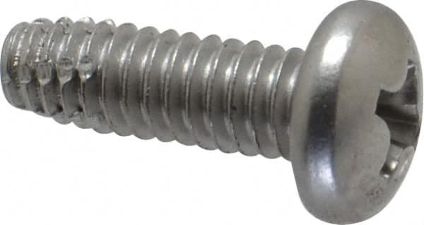 Value Collection - #8-32 UNC Thread, 1/2" Length Under Head, #2 Phillips Drive Stainless Steel Thread Cutting Screw - Pan Head, Grade 410, Point Type F - Benchmark Tooling