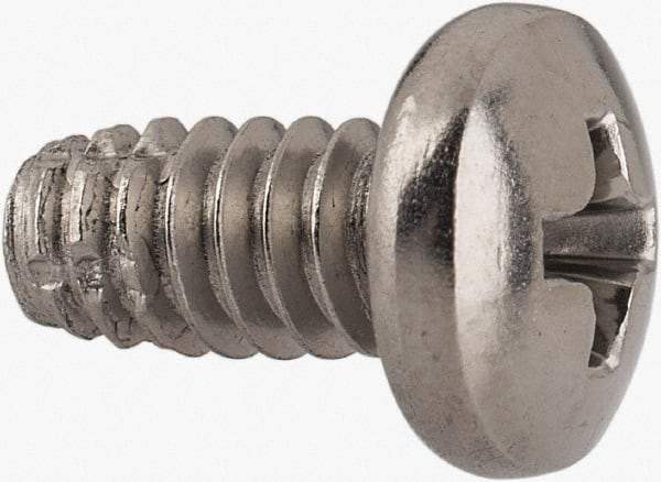 Value Collection - #10-24 UNC Thread, 3/8" Length Under Head, #2 Phillips Drive Stainless Steel Thread Cutting Screw - Pan Head, Grade 410, Point Type F - Benchmark Tooling