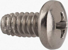 Value Collection - #10-24 UNC Thread, 3/8" Length Under Head, #2 Phillips Drive Stainless Steel Thread Cutting Screw - Pan Head, Grade 410, Point Type F - Benchmark Tooling