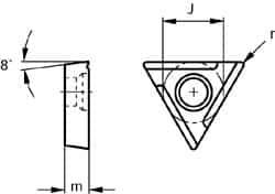Dorian Tool - 5" Cut Diam, 1-1/2" Arbor Hole, 0.416" Max Depth of Cut, 45° Indexable Chamfer & Angle Face Mill - 8 Inserts, APKT-1604 Insert, Right Hand Cut, Through Coolant, Series APKT Cutter - Benchmark Tooling