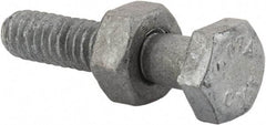 Value Collection - 1/4-20 Thread, 1-1/4" Length Under Head, Steel Hex Head Bolt - Hot Dipped Galvanized Coated, 7/16" Hex, UNC Thread, ANSI/ASME B18.2.2 & ASME B18.2.1, Grade 2 - Benchmark Tooling