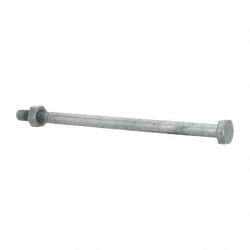 Value Collection - 1/4-20 Thread, 5" Length Under Head, Steel Hex Head Bolt - Hot Dipped Galvanized Coated, 7/16" Hex, UNC Thread, ANSI/ASME B18.2.2 & ASME B18.2.1, Grade 2 - Benchmark Tooling