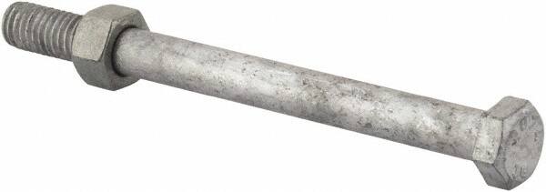 Value Collection - 3/8-16 Thread, 4-1/2" Length Under Head, Steel Hex Head Bolt - Hot Dipped Galvanized Coated, 9/16" Hex, UNC Thread, ANSI/ASME B18.2.2 & ASME B18.2.1, Grade 2 - Benchmark Tooling