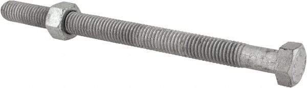 Value Collection - 1/2-13 Thread, 7" Length Under Head, Steel Hex Head Bolt - Hot Dipped Galvanized Coated, 3/4" Hex, UNC Thread, ANSI/ASME B18.2.2 & ASME B18.2.1, Grade 2 - Benchmark Tooling