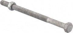 Value Collection - 1/2-13 Thread, 8" Length Under Head, Steel Hex Head Bolt - Hot Dipped Galvanized Coated, 3/4" Hex, UNC Thread, ANSI/ASME B18.2.2 & ASME B18.2.1, Grade 2 - Benchmark Tooling