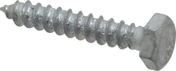 Value Collection - 1/4" Screw, 1-1/2" Length Under Head, Steel, Hex Head Lag Screw - Hot Dipped Galvanized, AISI 1006, ASME B18.2.1 Fastner, Grade 1006-1022 - Benchmark Tooling
