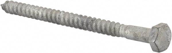 Value Collection - 1/4" Screw, 3-1/2" Length Under Head, Steel, Hex Head Lag Screw - Hot Dipped Galvanized, AISI 1006, ASME B18.2.1 Fastner, Grade 1006-1022 - Benchmark Tooling