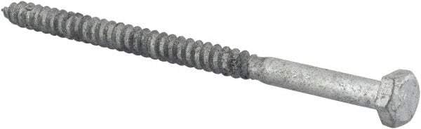 Value Collection - 1/4" Screw, 4-1/2" Length Under Head, Steel, Hex Head Lag Screw - Hot Dipped Galvanized, AISI 1006, ASME B18.2.1 Fastner, Grade 1006-1022 - Benchmark Tooling