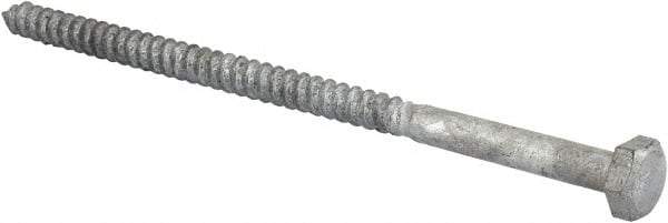 Value Collection - 1/4" Screw, 5" Length Under Head, Steel, Hex Head Lag Screw - Hot Dipped Galvanized, AISI 1006, ASME B18.2.1 Fastner, Grade 1006-1022 - Benchmark Tooling