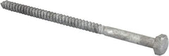 Value Collection - 1/4" Screw, 5" Length Under Head, Steel, Hex Head Lag Screw - Hot Dipped Galvanized, AISI 1006, ASME B18.2.1 Fastner, Grade 1006-1022 - Benchmark Tooling