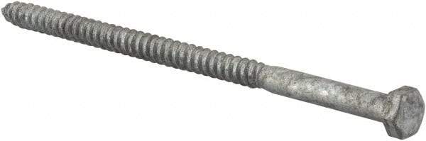 Value Collection - 5/16" Screw, 6" Length Under Head, Steel, Hex Head Lag Screw - Hot Dipped Galvanized, AISI 1006, ASME B18.2.1 Fastner, Grade 1006-1022 - Benchmark Tooling