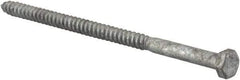 Value Collection - 5/16" Screw, 6" Length Under Head, Steel, Hex Head Lag Screw - Hot Dipped Galvanized, AISI 1006, ASME B18.2.1 Fastner, Grade 1006-1022 - Benchmark Tooling