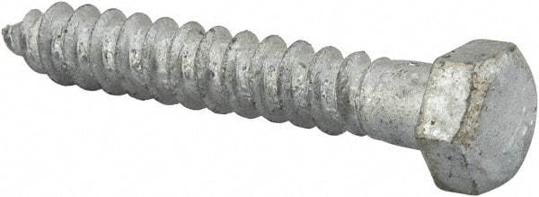Value Collection - 3/8" Screw, 2-1/2" Length Under Head, Steel, Hex Head Lag Screw - Hot Dipped Galvanized, AISI 1006, ASME B18.2.1 Fastner, Grade 1006-1022 - Benchmark Tooling