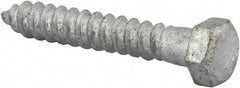 Value Collection - 3/8" Screw, 2-1/2" Length Under Head, Steel, Hex Head Lag Screw - Hot Dipped Galvanized, AISI 1006, ASME B18.2.1 Fastner, Grade 1006-1022 - Benchmark Tooling