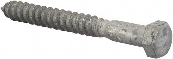 Value Collection - 3/8" Screw, 3-1/2" Length Under Head, Steel, Hex Head Lag Screw - Hot Dipped Galvanized, AISI 1006, ASME B18.2.1 Fastner, Grade 1006-1022 - Benchmark Tooling