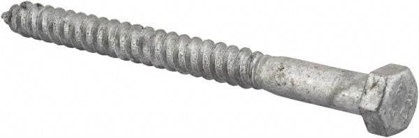 Value Collection - 3/8" Screw, 4-1/2" Length Under Head, Steel, Hex Head Lag Screw - Hot Dipped Galvanized, AISI 1006, ASME B18.2.1 Fastner, Grade 1006-1022 - Benchmark Tooling