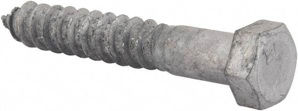 Value Collection - 1/2" Screw, 3" Length Under Head, Steel, Hex Head Lag Screw - Hot Dipped Galvanized, AISI 1006, ASME B18.2.1 Fastner, Grade 1006-1022 - Benchmark Tooling