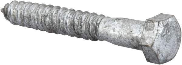 Value Collection - 1/2" Screw, 3-1/2" Length Under Head, Steel, Hex Head Lag Screw - Hot Dipped Galvanized, AISI 1006, ASME B18.2.1 Fastner, Grade 1006-1022 - Benchmark Tooling