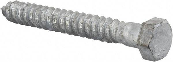 Value Collection - 1/2" Screw, 4" Length Under Head, Steel, Hex Head Lag Screw - Hot Dipped Galvanized, AISI 1006, ASME B18.2.1 Fastner, Grade 1006-1022 - Benchmark Tooling