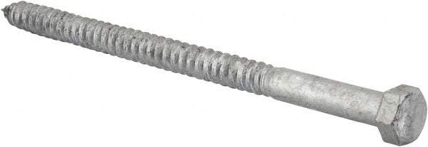 Value Collection - 1/2" Screw, 8" Length Under Head, Steel, Hex Head Lag Screw - Hot Dipped Galvanized, AISI 1006, ASME B18.2.1 Fastner, Grade 1006-1022 - Benchmark Tooling