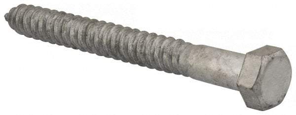 Value Collection - 5/8" Screw, 6" Length Under Head, Steel, Hex Head Lag Screw - Hot Dipped Galvanized, AISI 1006, ASME B18.2.1 Fastner, Grade 1006-1022 - Benchmark Tooling