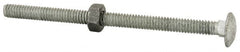 Value Collection - 1/4-20 UNC 4" Length Under Head, Standard Square Neck, Carriage Bolt - 1006-1050 Steel, Galvanized Zinc-Plated Finish - Benchmark Tooling