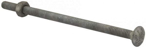 Value Collection - 1/4-20 UNC 5" Length Under Head, Standard Square Neck, Carriage Bolt - 1006-1050 Steel, Galvanized Zinc-Plated Finish - Benchmark Tooling