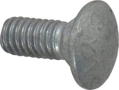 Value Collection - 5/16-18 UNC 3/4" Length Under Head, Standard Square Neck, Carriage Bolt - 1006-1050 Steel, Galvanized Zinc-Plated Finish - Benchmark Tooling