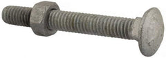 Value Collection - 5/16-18 UNC 2-1/2" Length Under Head, Standard Square Neck, Carriage Bolt - 1006-1050 Steel, Galvanized Zinc-Plated Finish - Benchmark Tooling