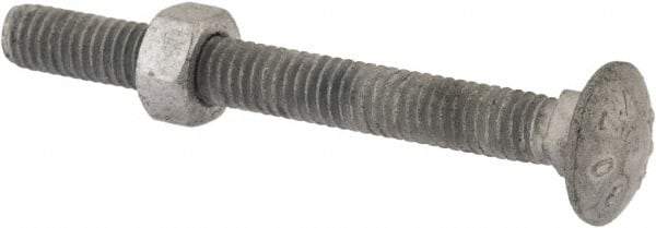 Value Collection - 5/16-18 UNC 3" Length Under Head, Standard Square Neck, Carriage Bolt - 1006-1050 Steel, Galvanized Zinc-Plated Finish - Benchmark Tooling