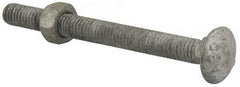 Value Collection - 5/16-18 UNC 3-1/2" Length Under Head, Standard Square Neck, Carriage Bolt - 1006-1050 Steel, Galvanized Zinc-Plated Finish - Benchmark Tooling