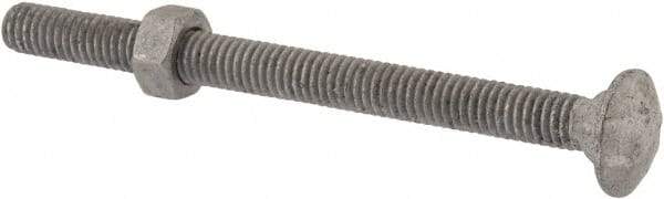 Value Collection - 5/16-18 UNC 4" Length Under Head, Standard Square Neck, Carriage Bolt - 1006-1050 Steel, Galvanized Zinc-Plated Finish - Benchmark Tooling