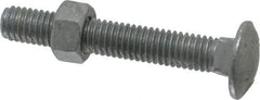 Value Collection - 3/8-16 UNC 2-1/2" Length Under Head, Standard Square Neck, Carriage Bolt - 1006-1050 Steel, Galvanized Zinc-Plated Finish - Benchmark Tooling