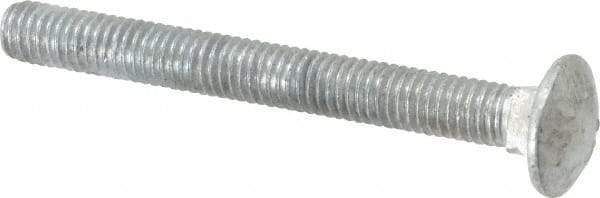 Value Collection - 3/8-16 UNC 3-1/2" Length Under Head, Standard Square Neck, Carriage Bolt - 1006-1050 Steel, Galvanized Zinc-Plated Finish - Benchmark Tooling