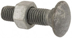 Value Collection - 5/8-11 UNC 2-1/2" Length Under Head, Standard Square Neck, Carriage Bolt - 1006-1050 Steel, Galvanized Zinc-Plated Finish - Benchmark Tooling