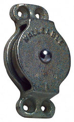 Value Collection - Single Closed Side Mount Guidance Pulley - Sheave, 3 Inch Outside Diameter, Wire Rope, 3/8 Inch Diameter, 0.235 Inch to 0.246 Inch Mounting Hole Diameter Iron, Galvanized Finish - Benchmark Tooling