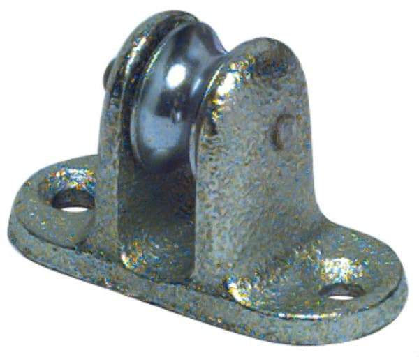 Value Collection - Single Upright Mount Guidance Pulley - Sheave, 11/16 Inch Outside Diameter, Fibrous Rope, 1/4 Inch Diameter, 0.144 Inch to 0.155 Inch Mounting Hole Diameter Malleable Iron, Galvanized Finish - Benchmark Tooling