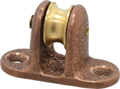 Value Collection - Single Upright Mount Guidance Pulley - Sheave, 11/16 Inch Outside Diameter, Fibrous Rope, 1/4 Inch Diameter, 0.144 Inch to 0.155 Inch Mounting Hole Diameter Bronze, Finish - Benchmark Tooling