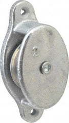 Value Collection - Single Side Side Mount Guidance Pulley - Sheave, 1-1/2 Inch Outside Diameter, Fibrous Rope, 3/8 Inch Diameter, 0.183 Inch to 0.194 Inch Mounting Hole Diameter Malleable Iron, Galvanized Finish - Benchmark Tooling