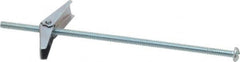 Value Collection - 1/8" Screw, 1/8" Diam, 4" Long, Toggle Bolt Drywall & Hollow Wall Anchor - 1/8" Drill, Zinc Plated, Steel, Use in Concrete, & Masonry, Hollow Tile, Plaster & Wallboard - Benchmark Tooling