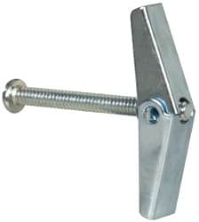 Value Collection - 3/16" Screw, 3/16" Diam, 2" Long, Toggle Bolt Drywall & Hollow Wall Anchor - 3/16" Drill, Zinc Plated, Steel, Use in Concrete, & Masonry, Hollow Tile, Plaster & Wallboard - Benchmark Tooling