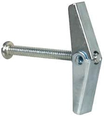 Value Collection - 3/16" Screw, 3/16" Diam, 2" Long, Toggle Bolt Drywall & Hollow Wall Anchor - 3/16" Drill, Zinc Plated, Steel, Use in Concrete, & Masonry, Hollow Tile, Plaster & Wallboard - Benchmark Tooling