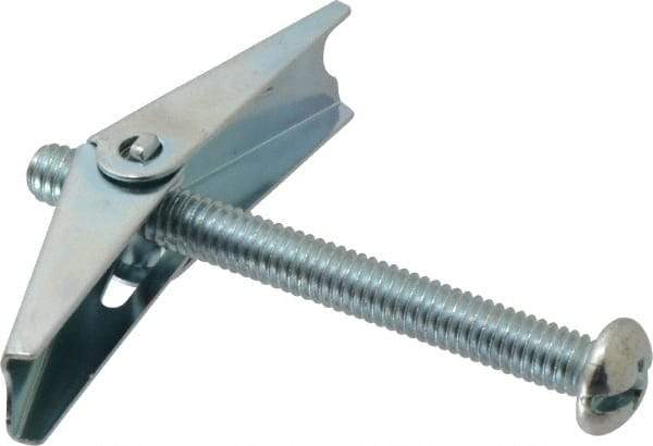 Value Collection - 5/16" Screw, 5/16" Diam, 3" Long, Toggle Bolt Drywall & Hollow Wall Anchor - 5/16" Drill, Zinc Plated, Steel, Use in Concrete, & Masonry, Hollow Tile, Plaster & Wallboard - Benchmark Tooling