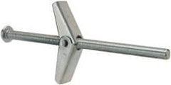 Value Collection - 5/16" Screw, 5/16" Diam, 6" Long, Toggle Bolt Drywall & Hollow Wall Anchor - 5/16" Drill, Zinc Plated, Steel, Use in Concrete, & Masonry, Hollow Tile, Plaster & Wallboard - Benchmark Tooling